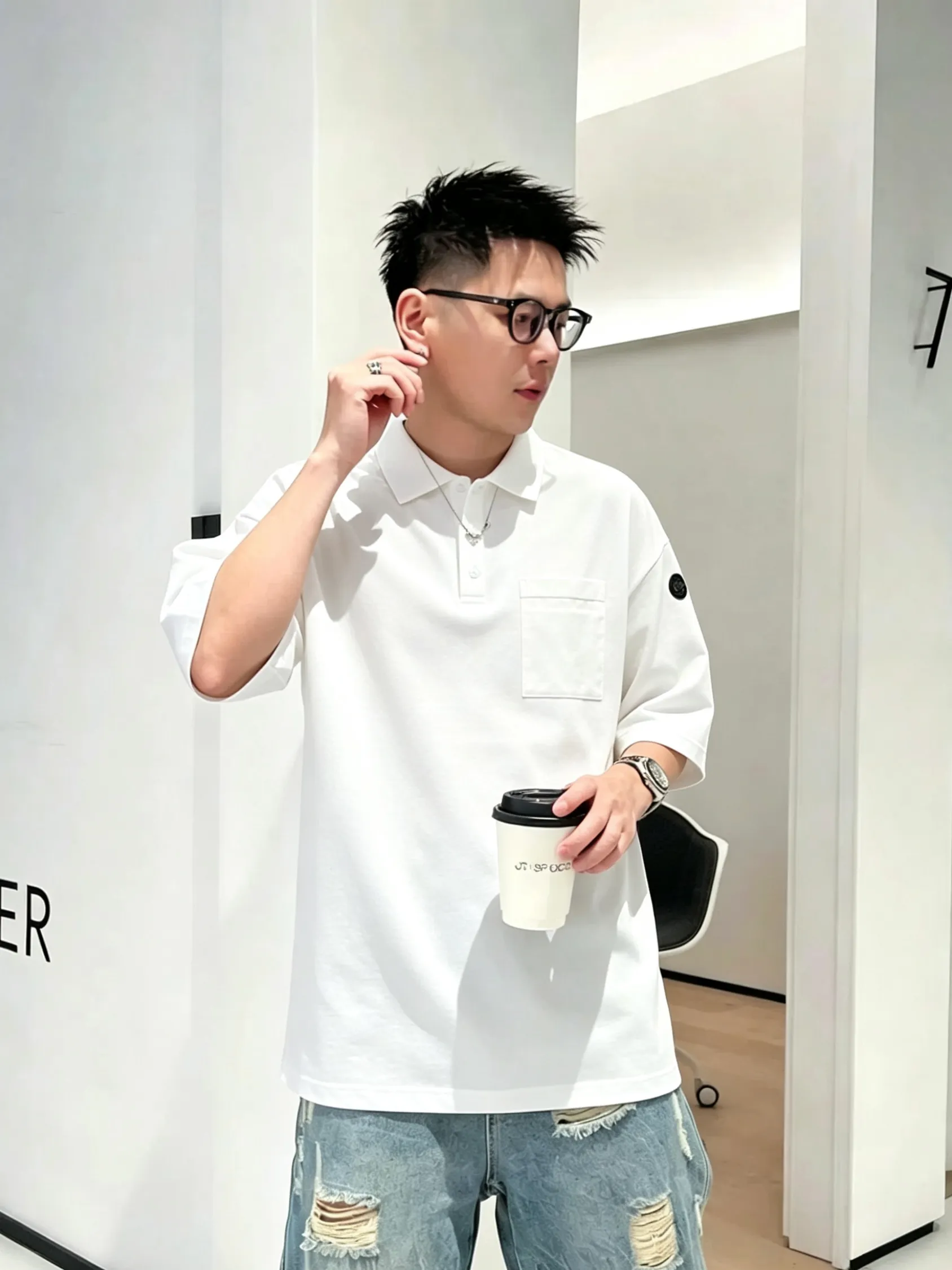 MONCLER logo polo